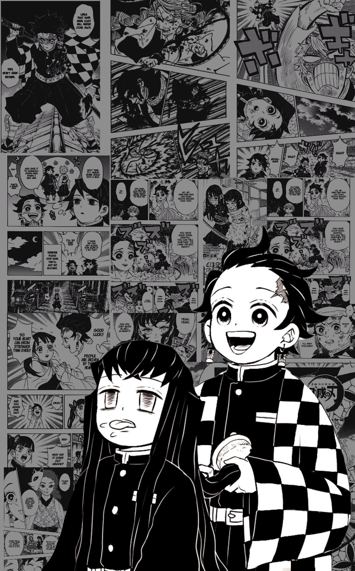 Tanjiro And Muichiro KNY Manga iPhone Wallpaper by neneXhanako on