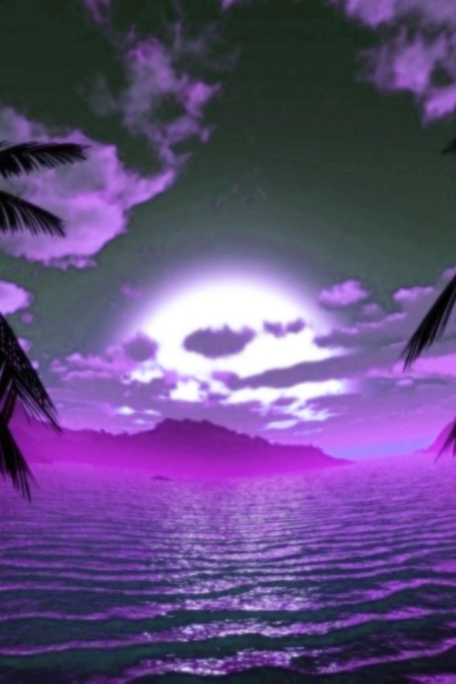For iPhone Nature And Landscape Wallpaper Purple Sunset