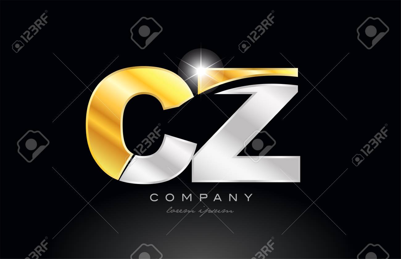 Bination Letter Cz C Z Alphabet Logo Icon Design With Gold