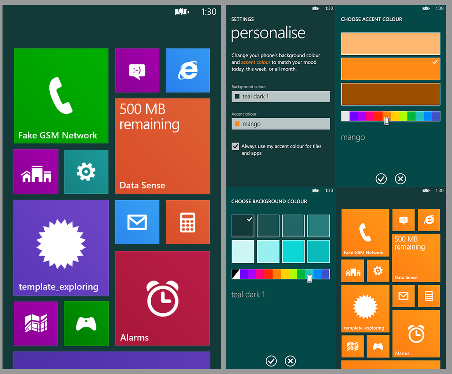 Concept Art Windows Phone Blue Personalization