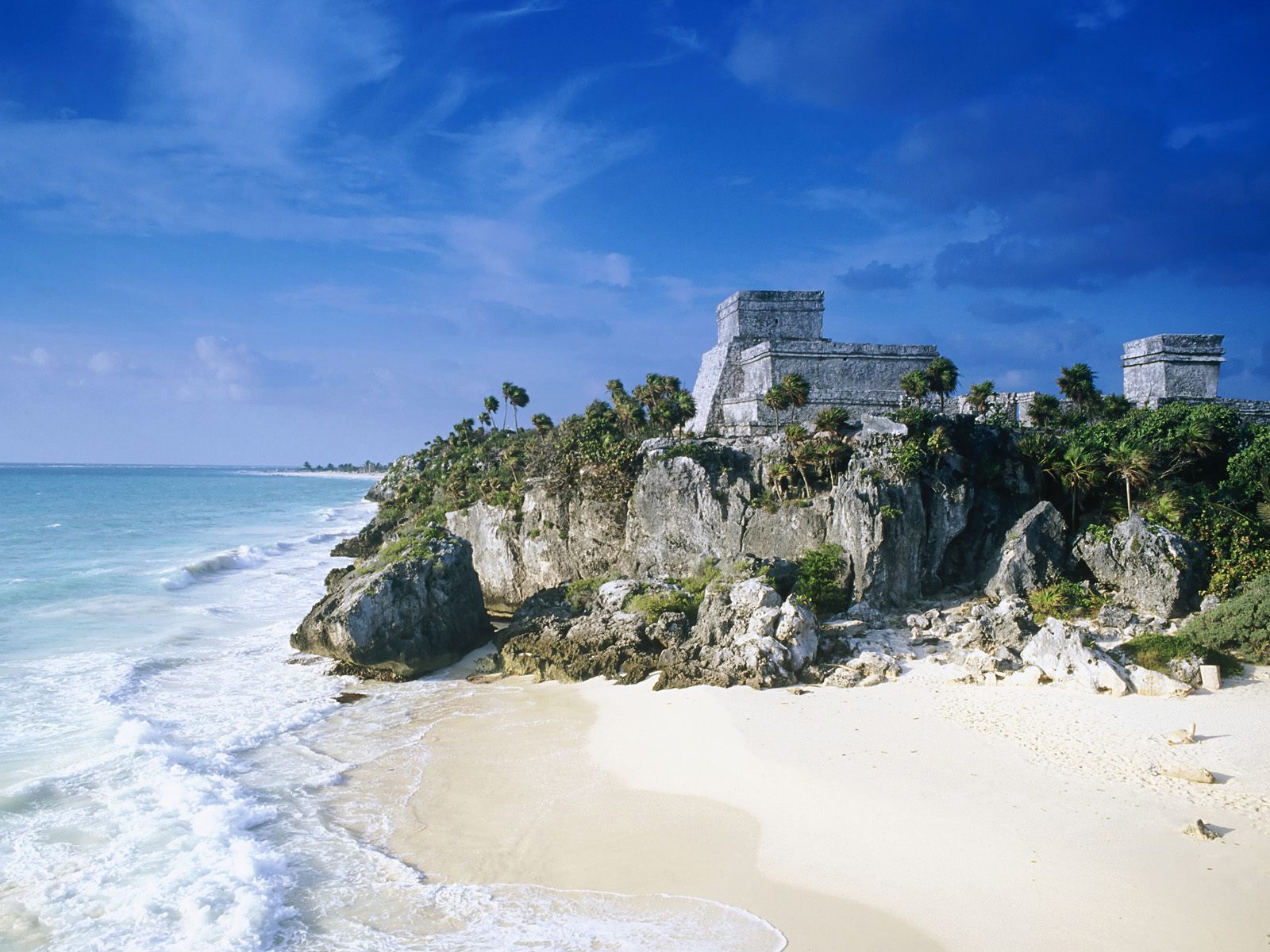 Mayan Ruins Mexico Beach Wallpaper HD
