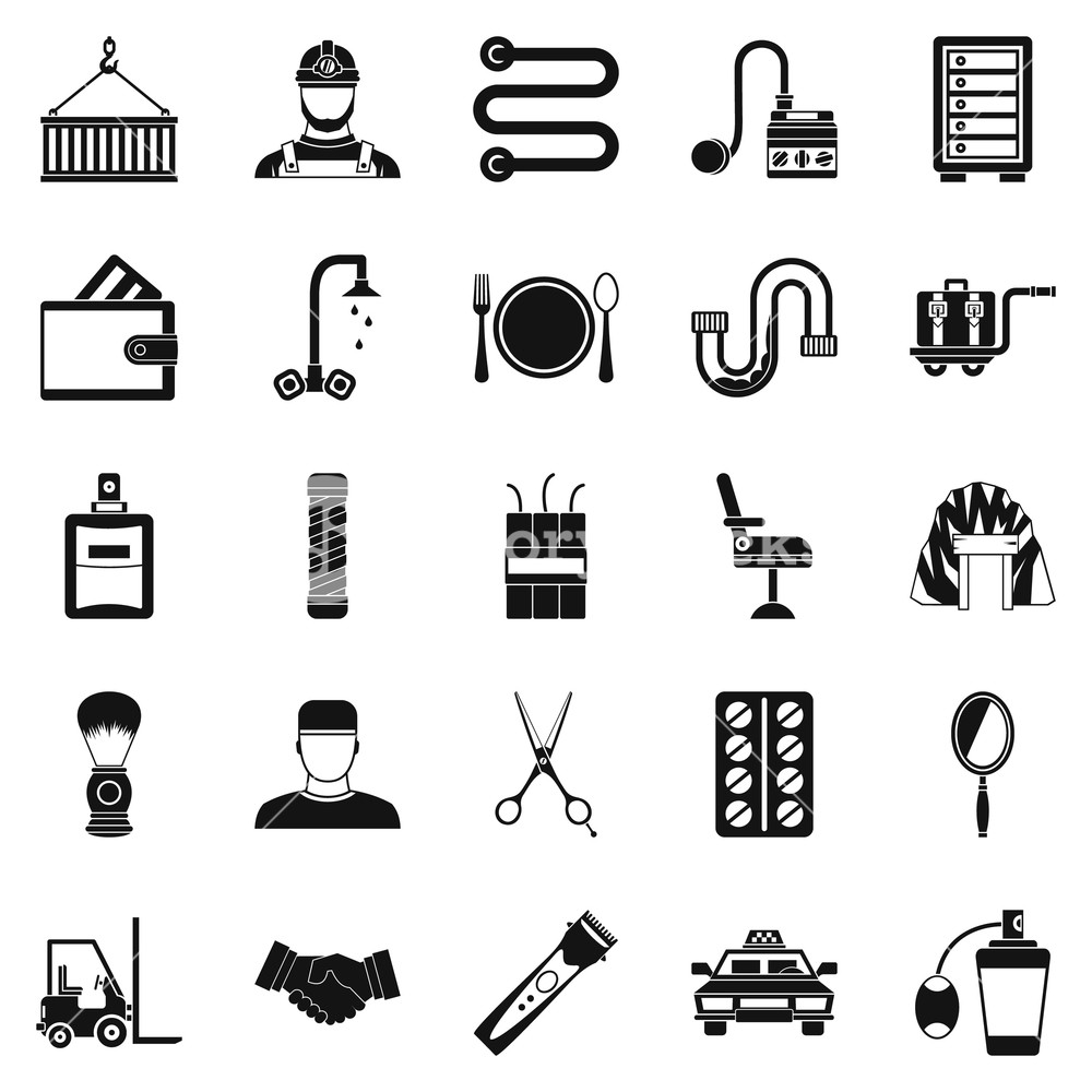 Production Icons Set Simple Of Vector For