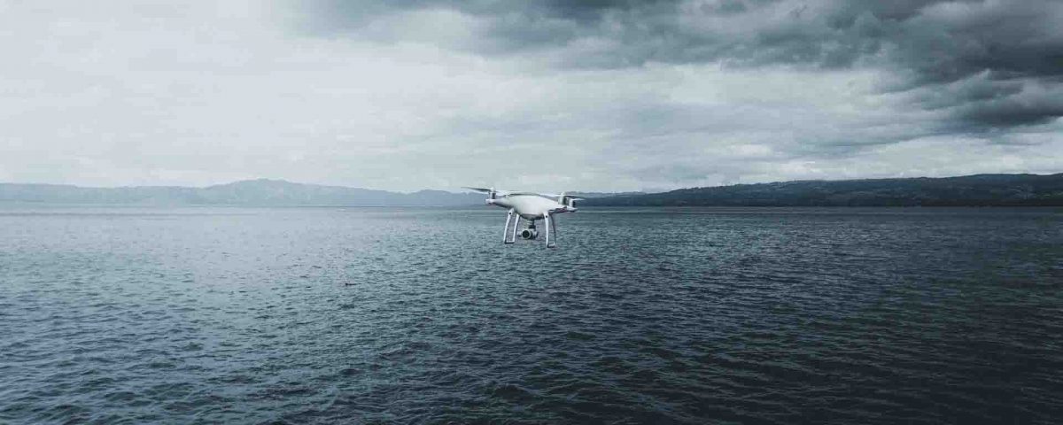 Quadrotor Drone On Ocean Wallpaper HD Stores
