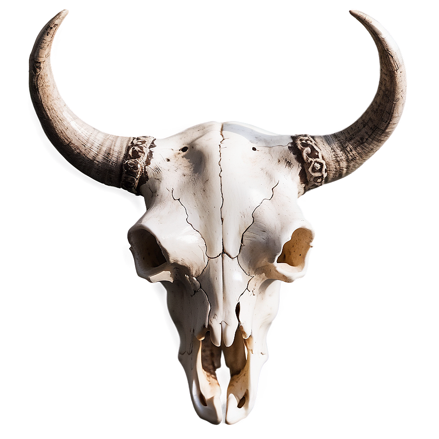Bull Skull With Mountain Landscape Png Wallpaper