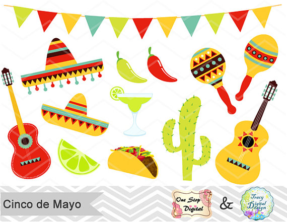Digital Mexican Fiesta Clip Art Cinco De Mayo