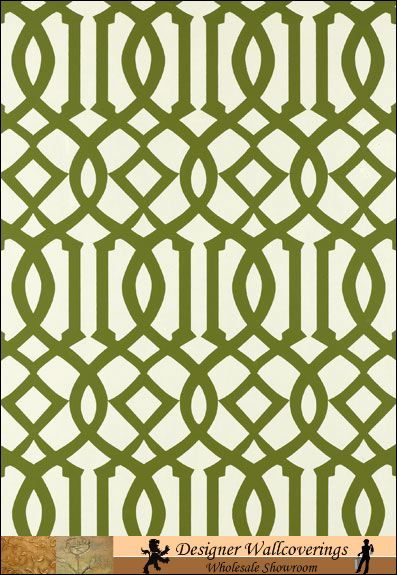 Dina S Deco Lattice Green New Designer Wallcoverings