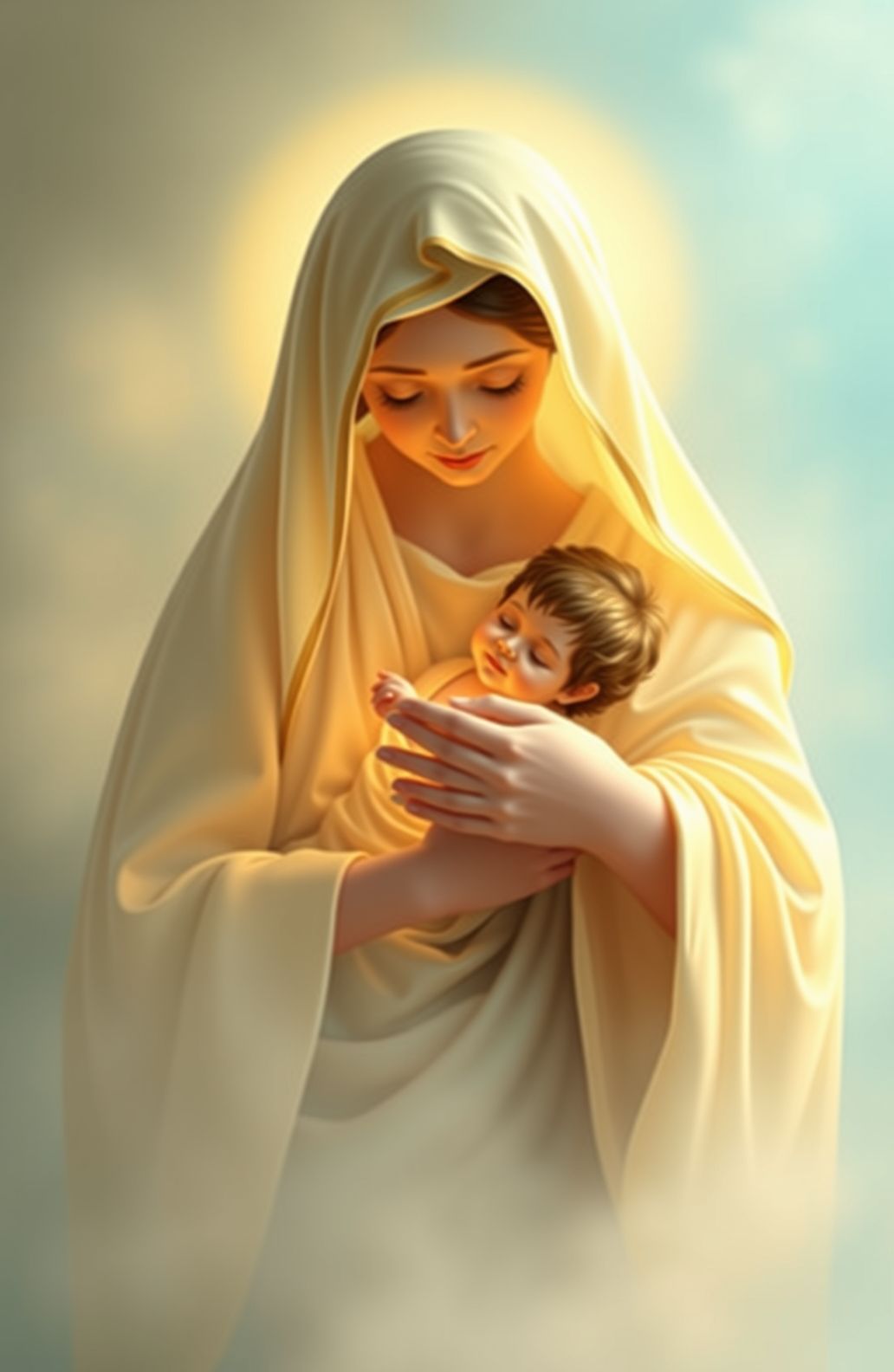 Mother Mary With Baby Jesus Wallpaper