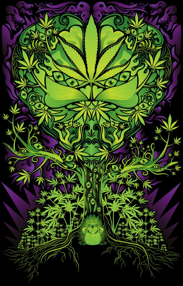 50+] Psychedelic Weed Wallpaper - WallpaperSafari