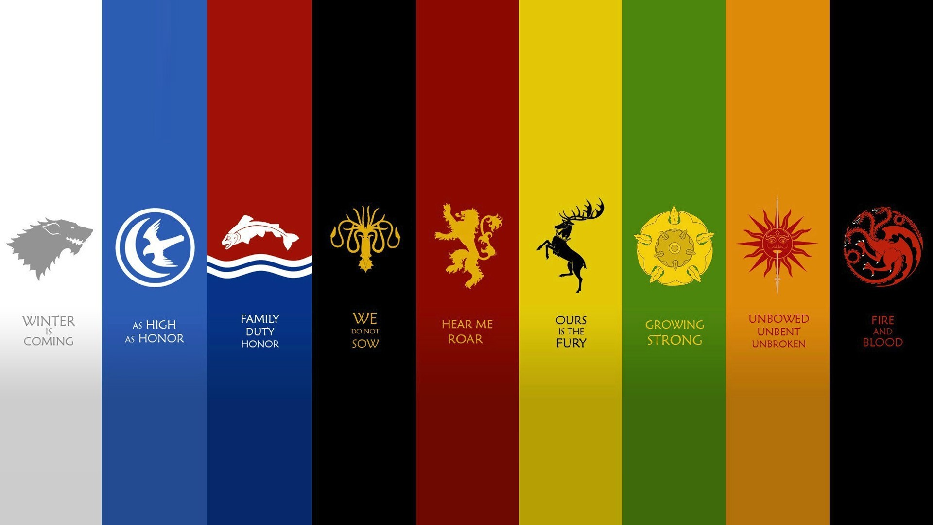 Game Of Thrones House Crests Wallpaper Wide Collections