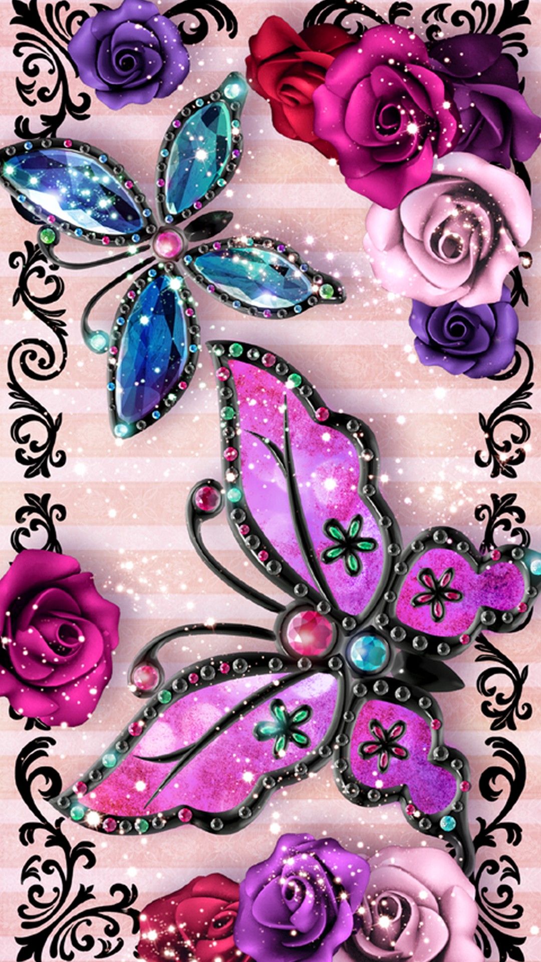 Butterfly Glitter Background Wallpaper