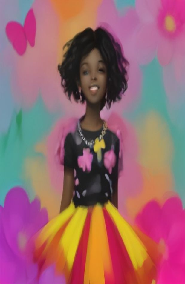 Pretty Black Girl Cartoon Wallpaper