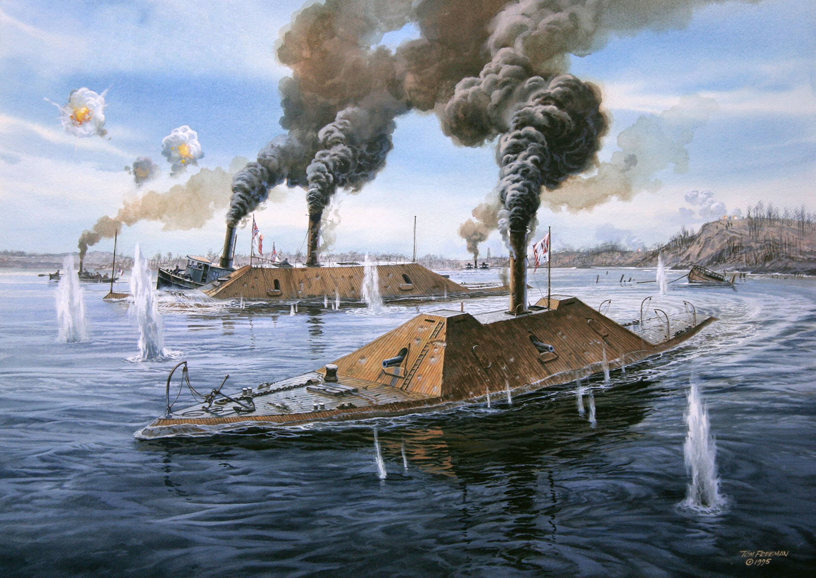 Wallpaper Ironclad Civil War United States Naval Battle