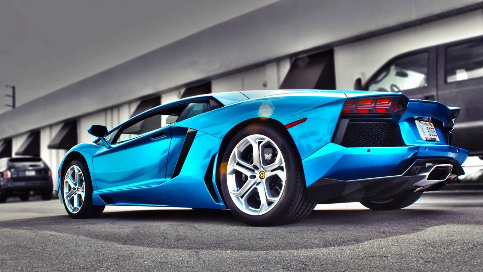 Lamborghini Aventador Sky Blue Wallpaper