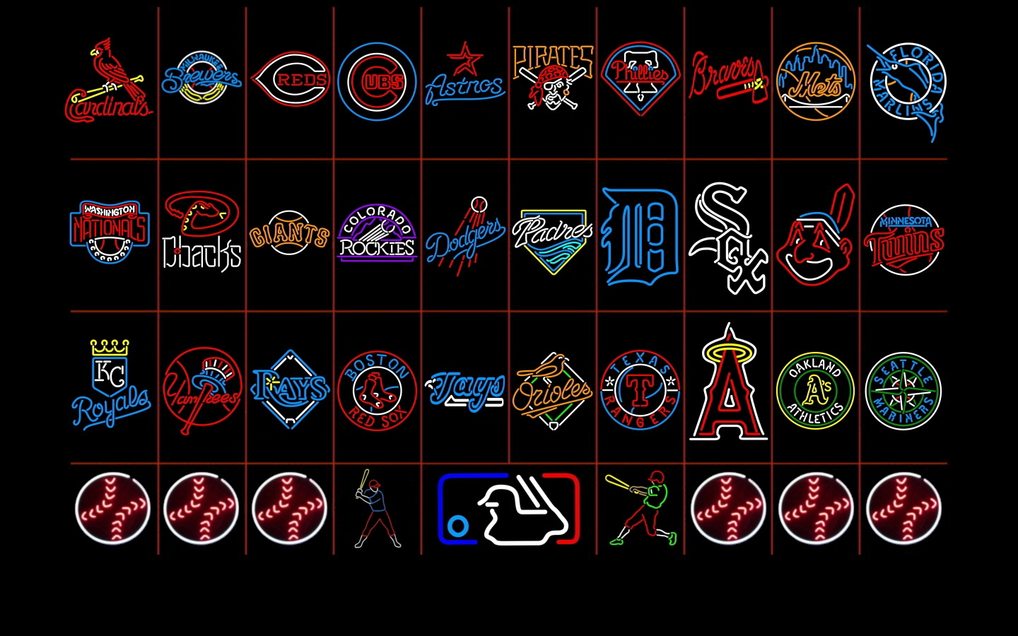 HD MLB Neon Logos Desktop Wallpapers   Ventubecom 1440x900