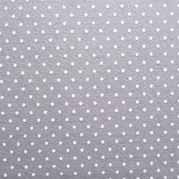 Printed Acrylic Felt Polka Dot Grey