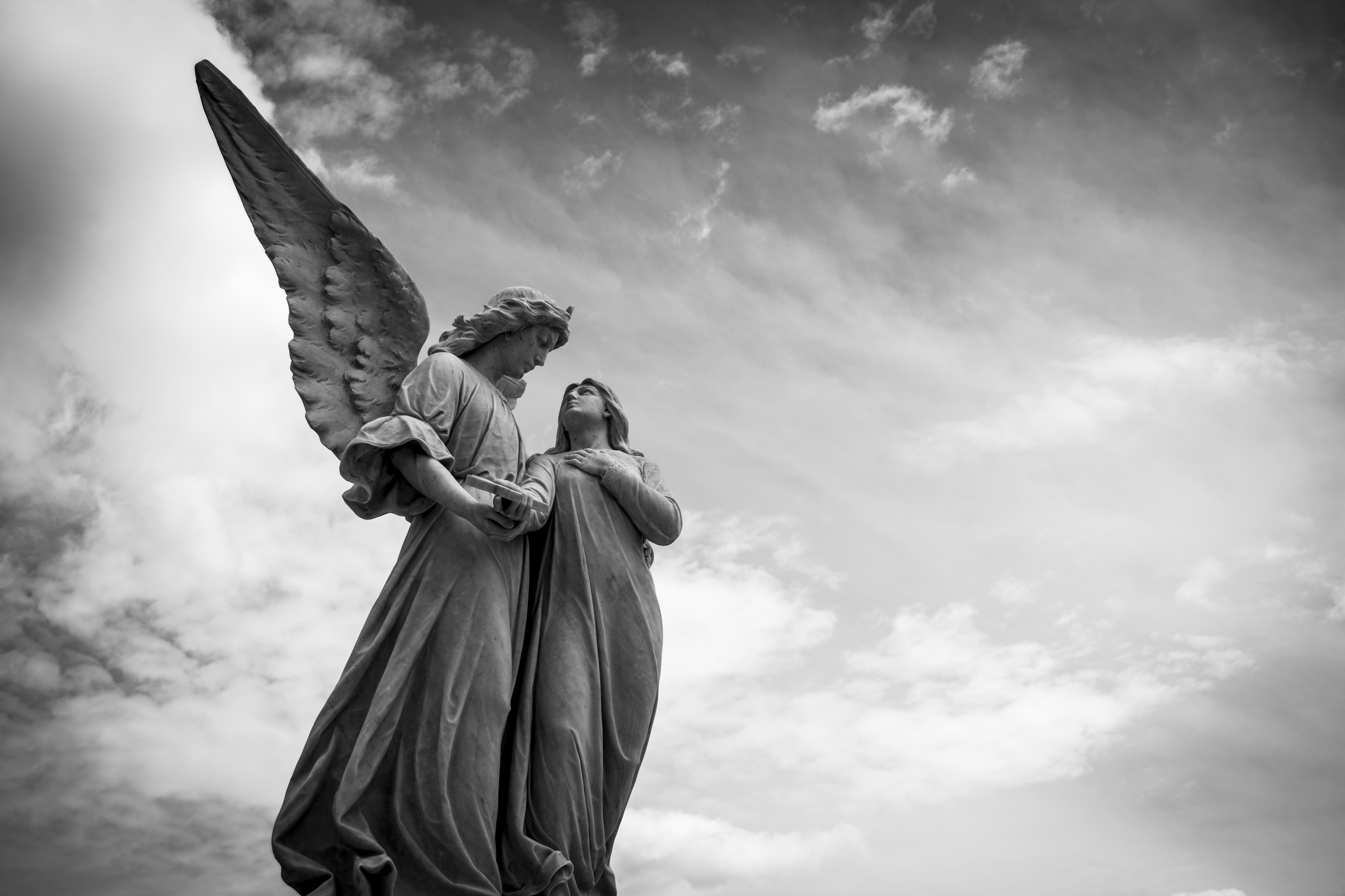 Angel Sculpture In A Cemetery 5k Retina Ultra HD Wallpaper