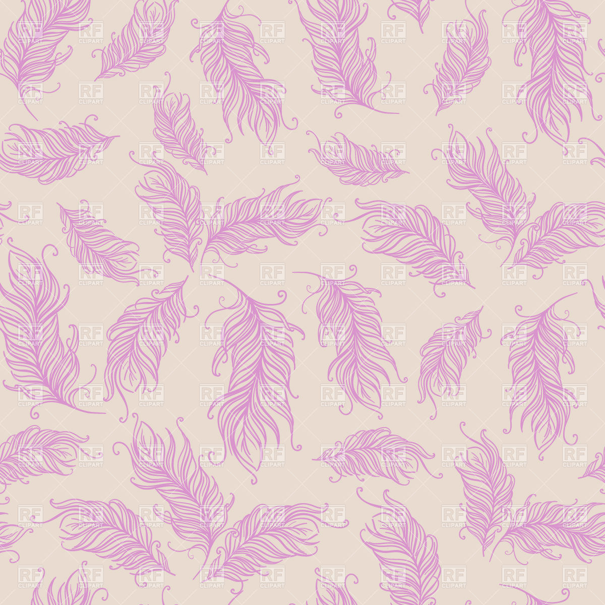 Seamless Wallpaper With Pink Feathers Vector Image Of Background