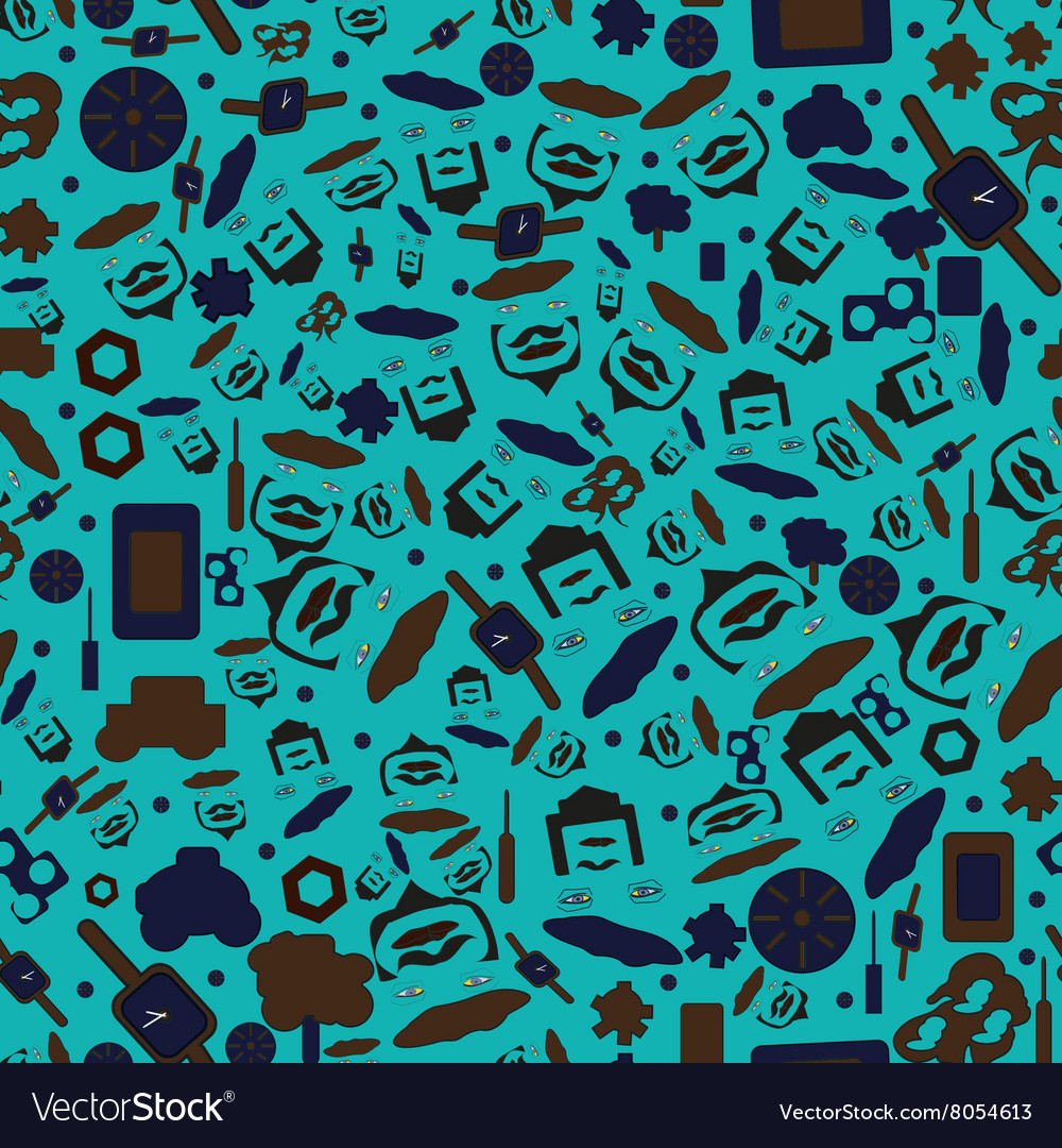 Free download Background men face in a pile of mens things Vector Image