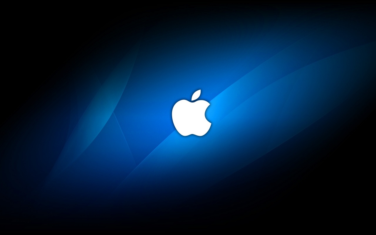  DESKTOPS WALLPAPERS Apple Blue Light on black background wallpaper