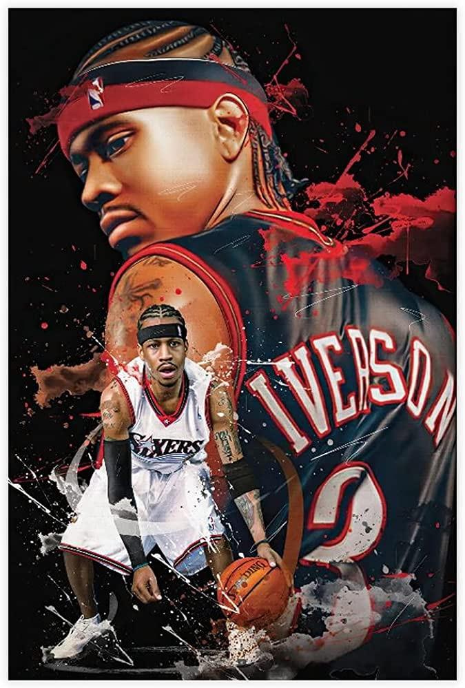 Amazoncom SHITOU Allen Iverson Poster Basketball Picture Canvas
