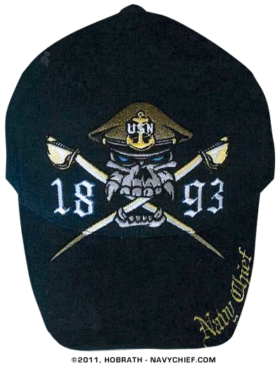 Navychief Cpo Skull Crossed Cutlasses Ball Cap Navy