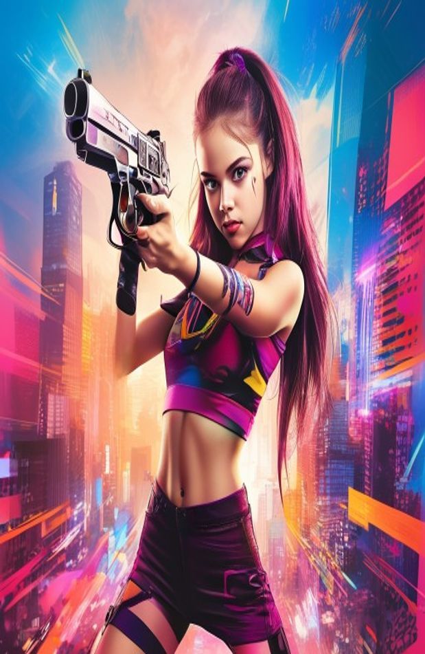 Girl With Gun Wallpaper
