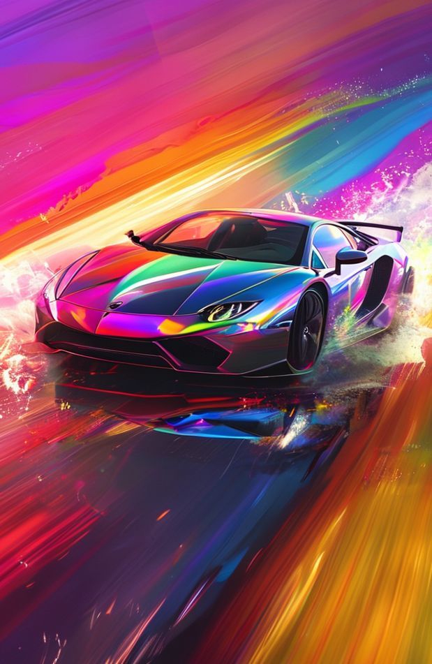 Rainbow Lamborghini Wallpaper
