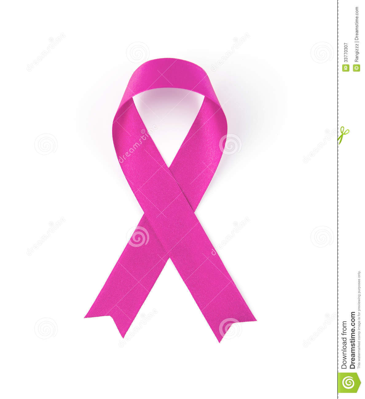 Pink Ribbon Background Isolated On White