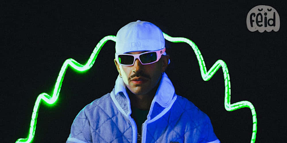 Feid Neon Light Portrait P9djf82e9btky6qt Wallpaper