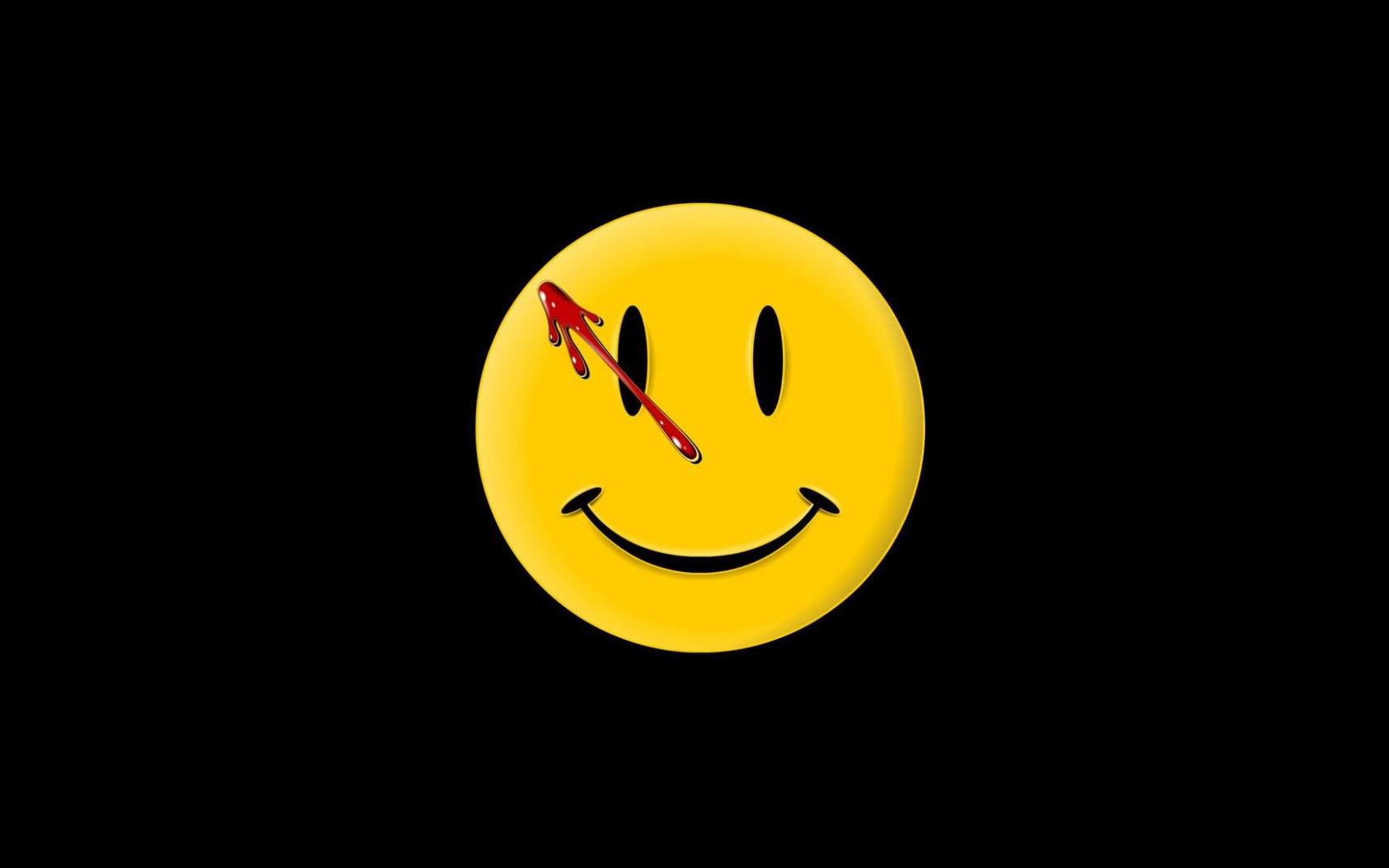 Watchmen black background smiley face wallpaper HQ WALLPAPER 1680x1050