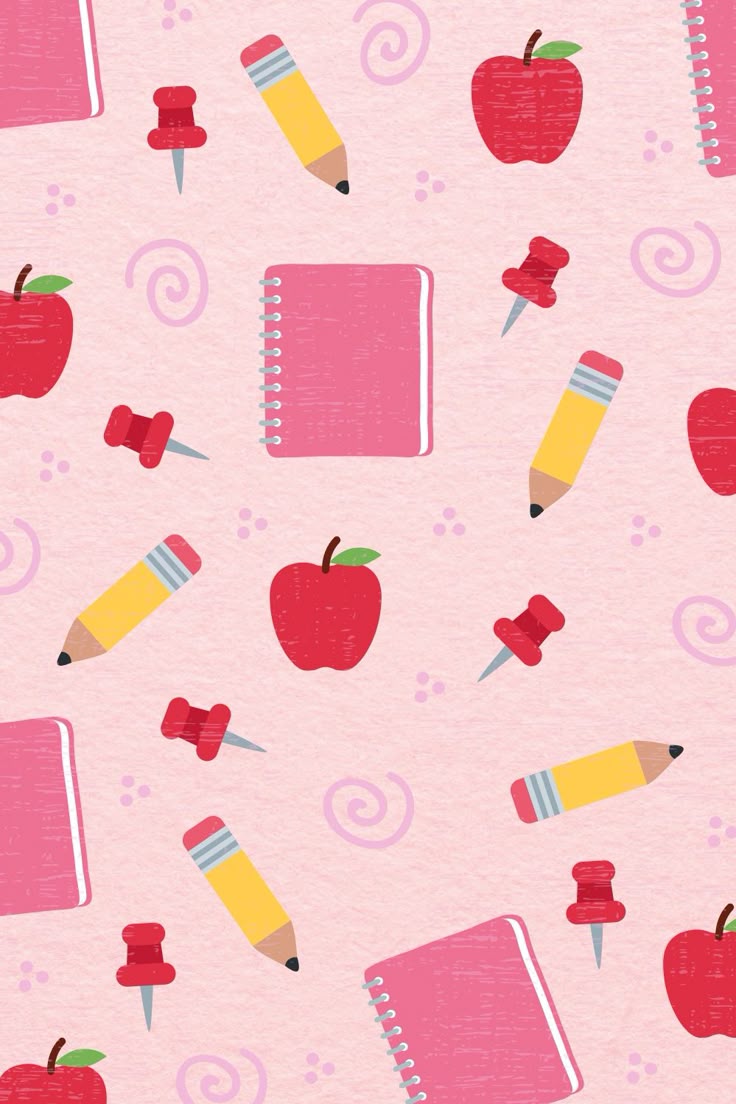 Teacher Pattern In Pink Wallpaper