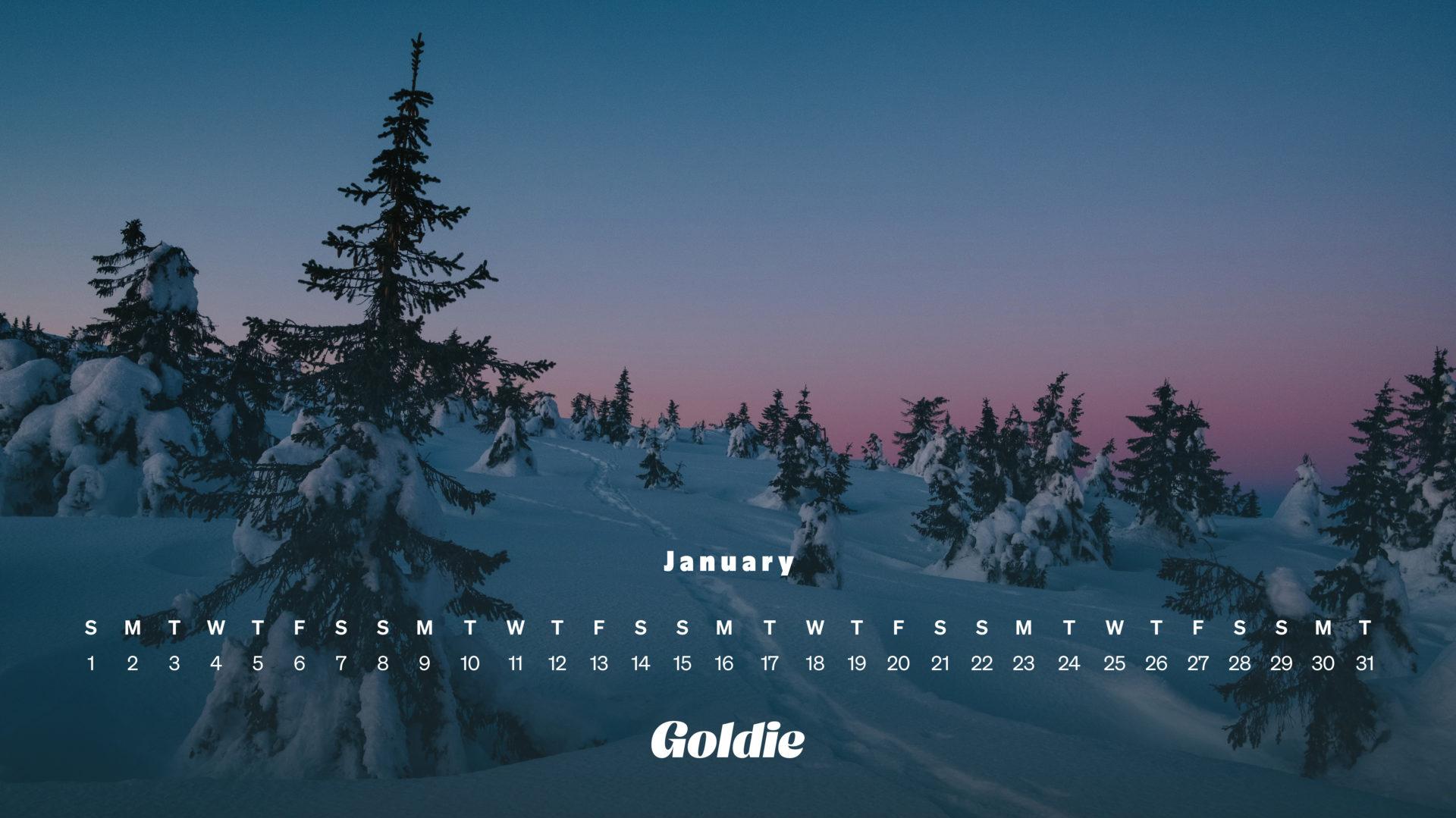 January Calendar Wallpaper Desktop Mobile