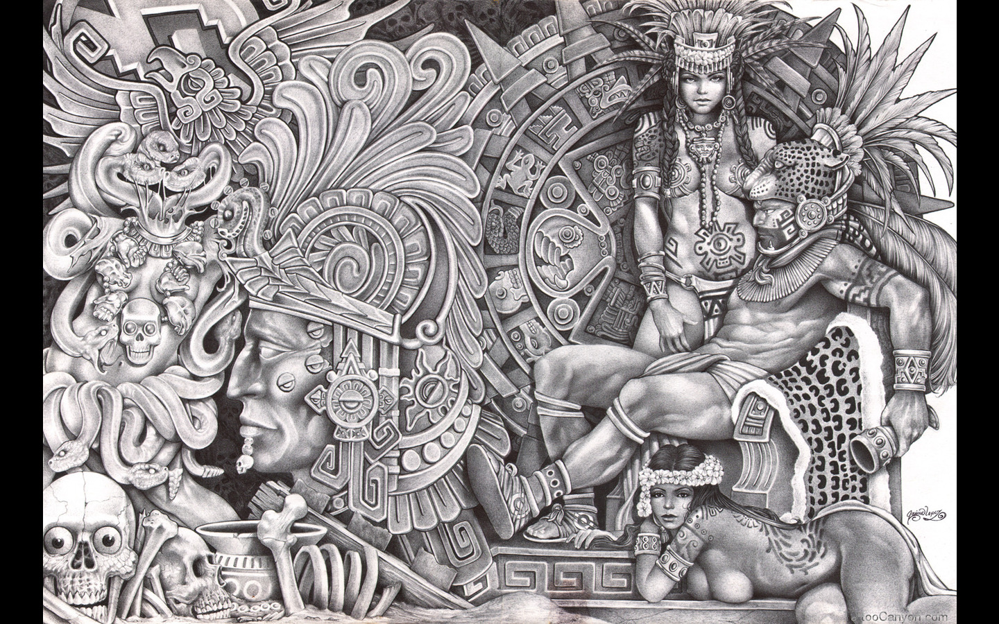 Go Back Image For Aztec Warrior Wallpaper