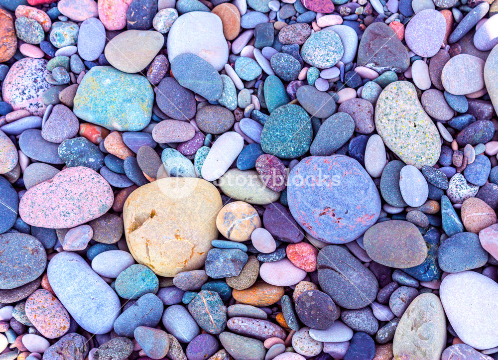 Natural Vintage Colorful Pebbles Background Royalty Stock