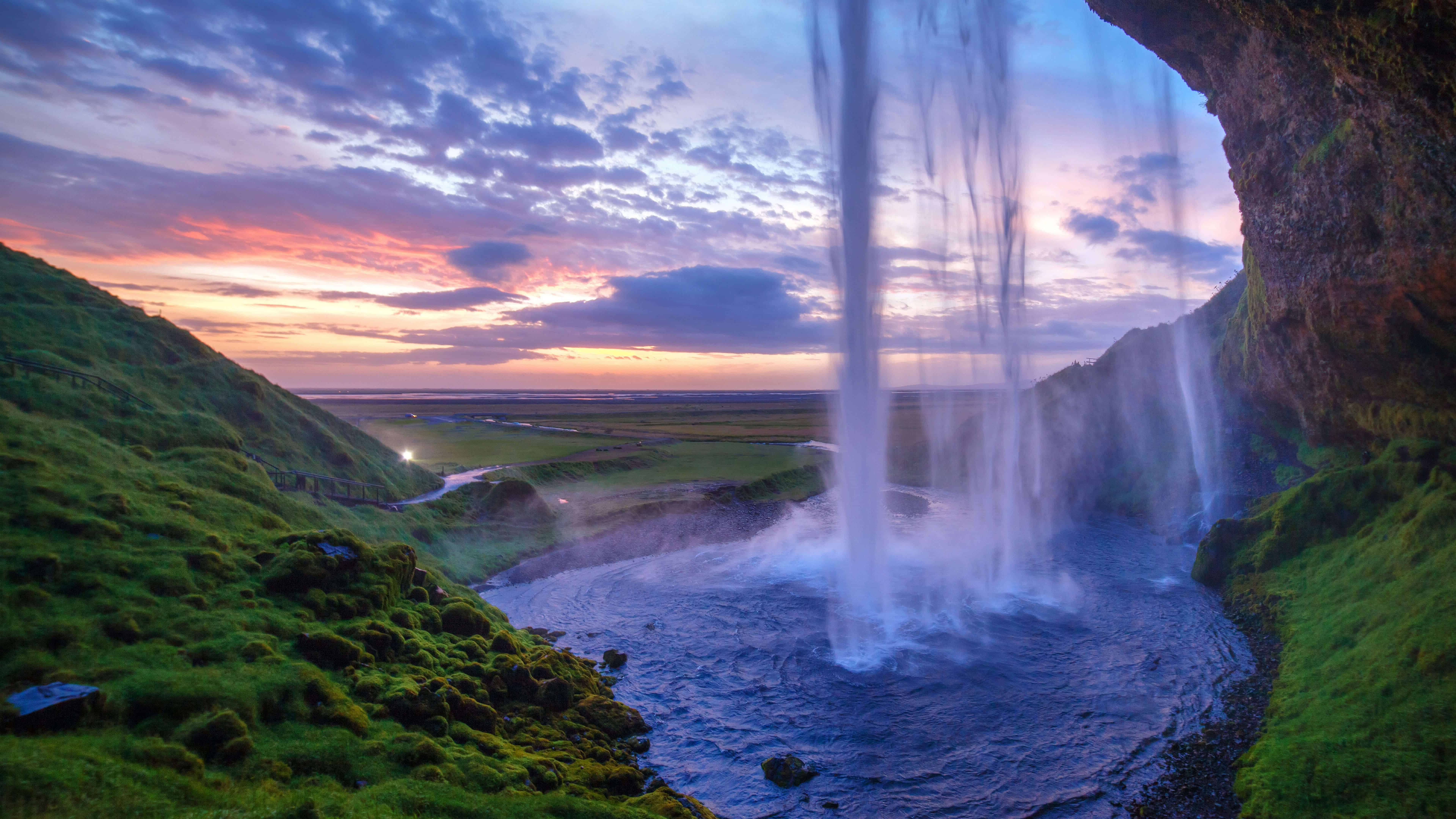 Seljalandsfoss Waterfall Iceland UHD 8K Wallpaper Pixelz 7680x4320