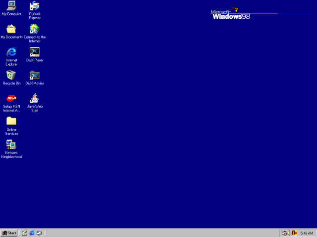 Windows 98 Desktop Color Win98 desktop