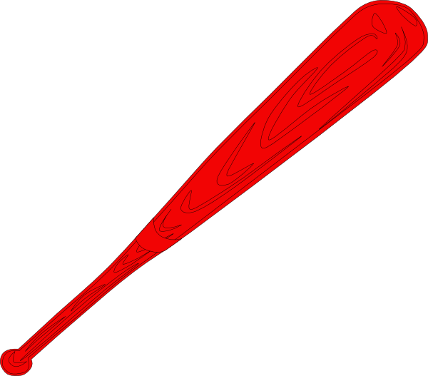 Baseball Bat Transparent Background Red Outlined Clip