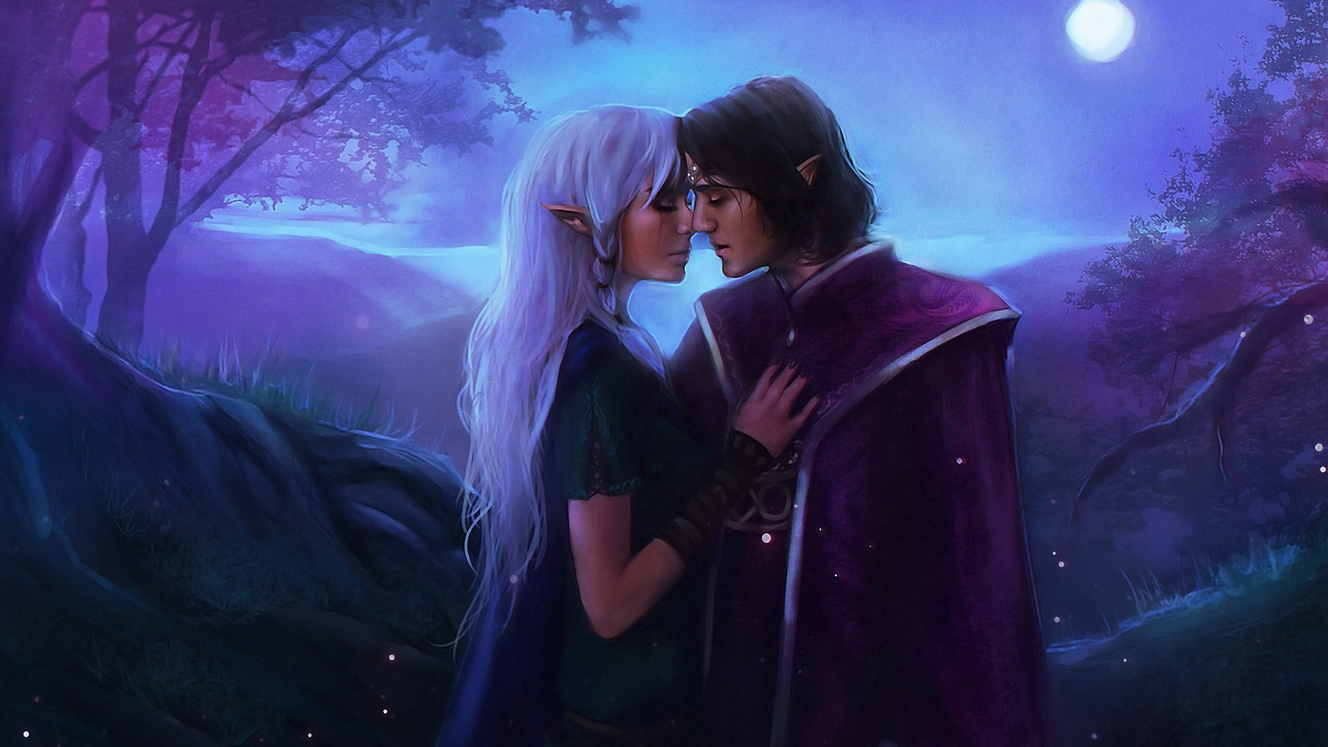  Free Download Elf Elves Women Females Girls Men Males Kiss Embrace Cg 