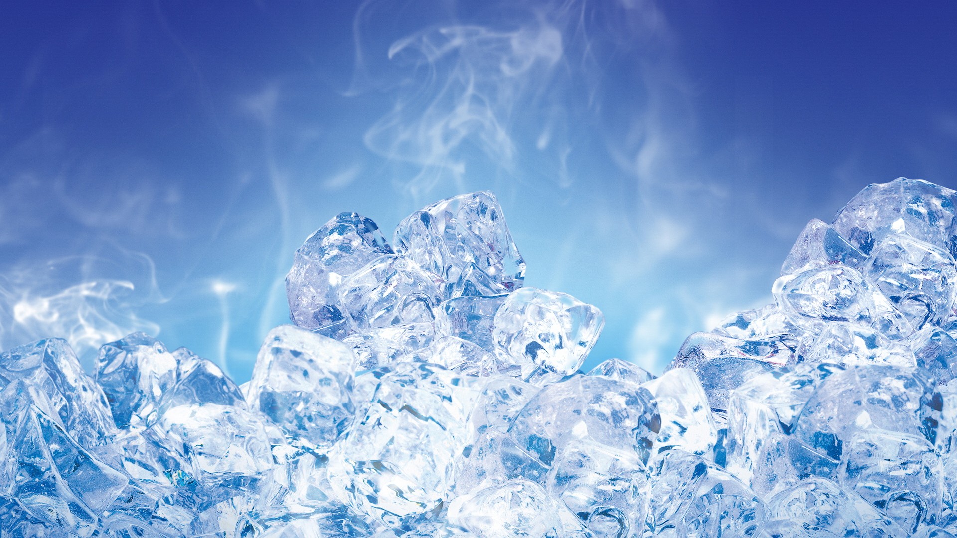 Cool and refreshing ice cubes against a blue backdrop