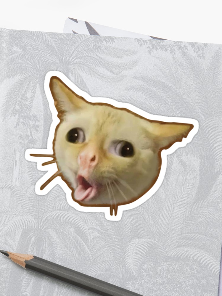 Coughing Cat No Background Sticker By Idascreatures