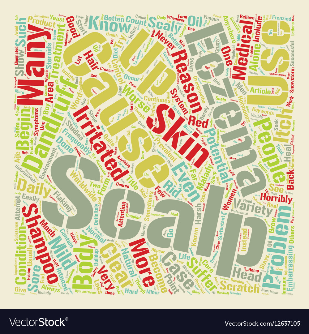 Scalp Eczema Text Background Wordcloud Concept Vector Image