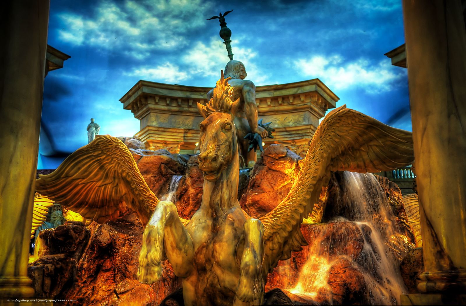 Wallpaper Caesars Palace Las Vegas Fountain Pegasus