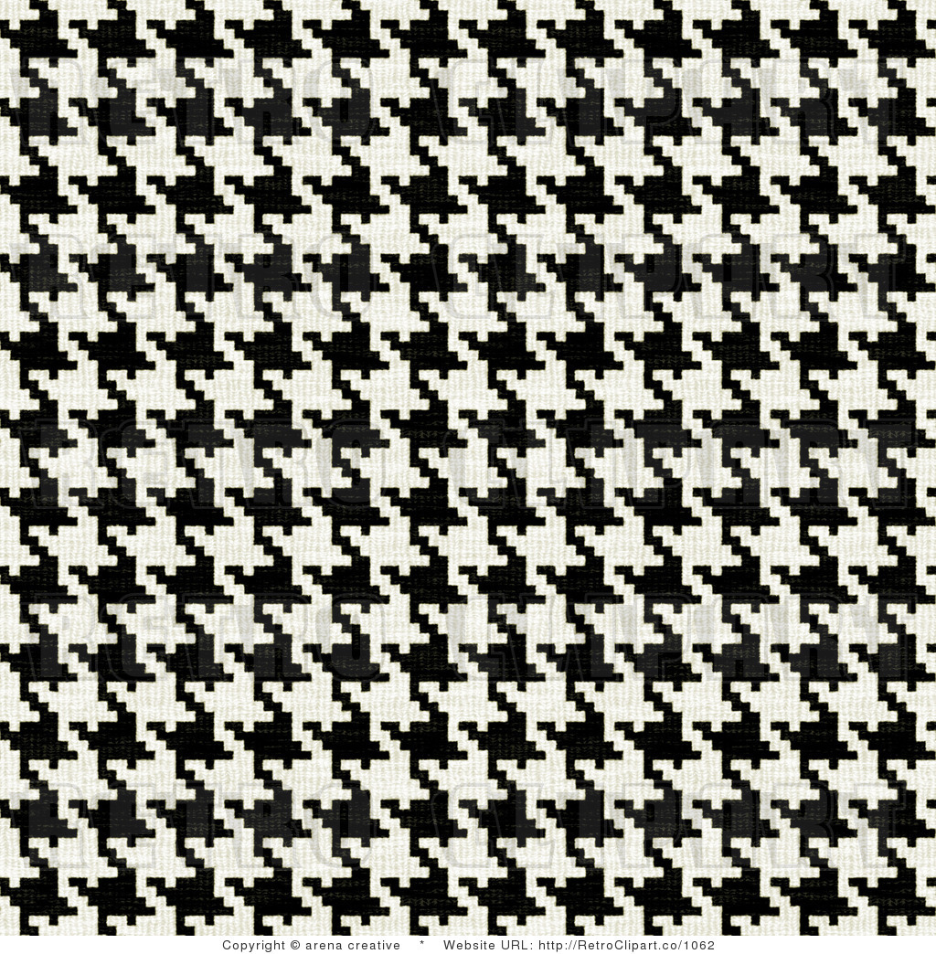 Royalty Retro Black And White Houndstooth Pattern