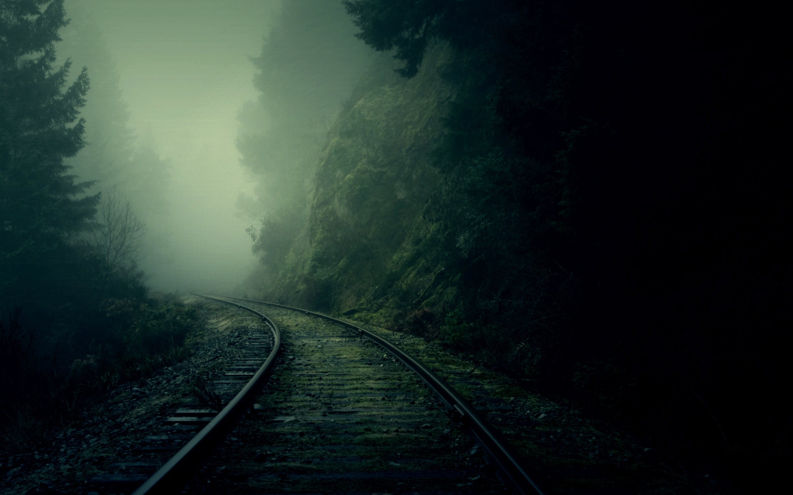 Dark Railroad Landscape Wallpaper HD High Resolution