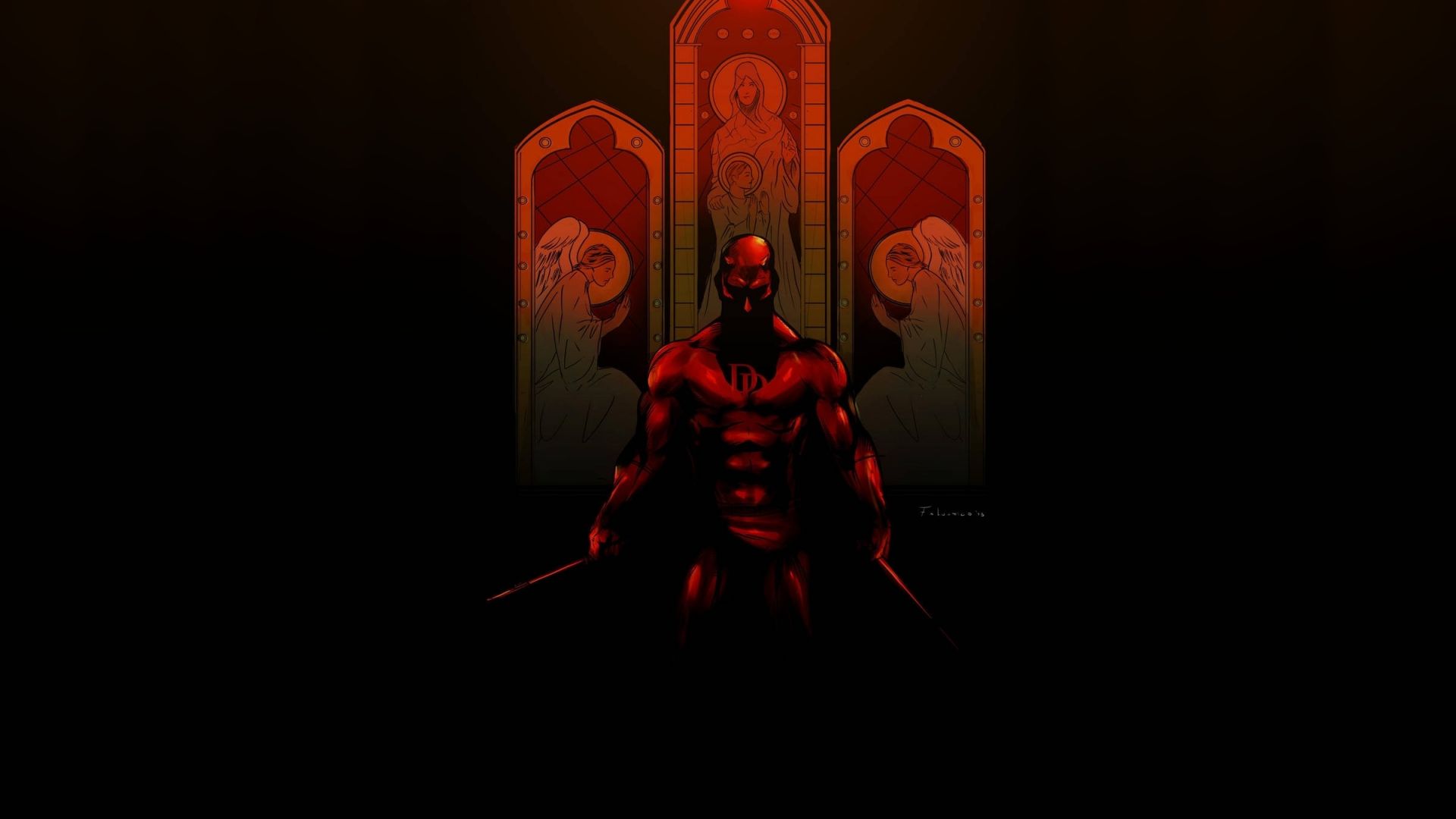 Daredevil Minimal Art Dark Wallpaper HD Image Picture