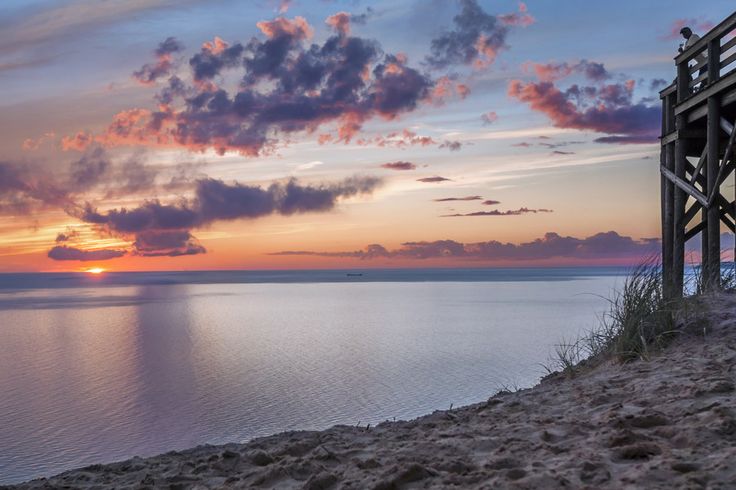 Sleeping Bear Dunes Sunset Overlook Beautiful Landscapes Pintere