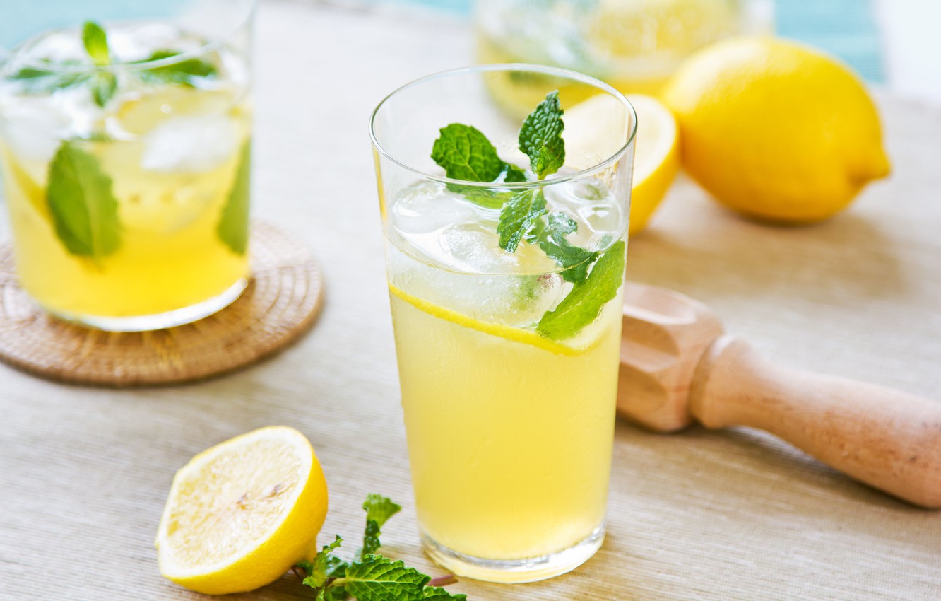 Wallpaper Glass Lemon Drink Mint Lemonade Image For Desktop