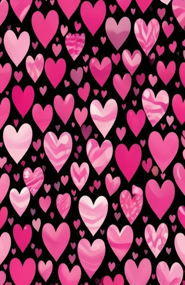 Pink And Black Heart Wallpaper