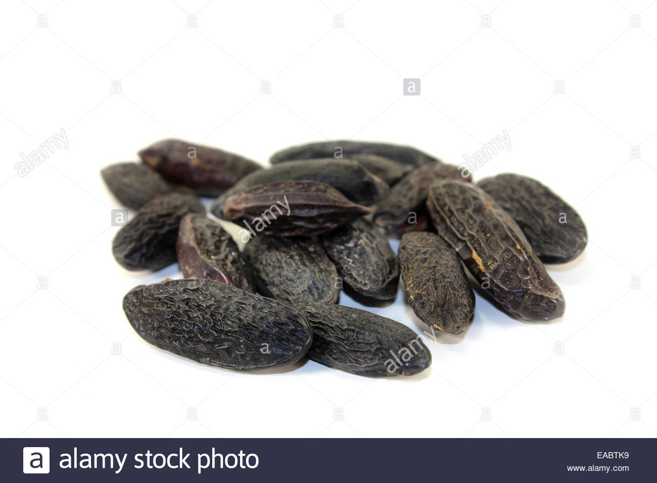 Dried Tonka Beans On A White Background Stock Photo