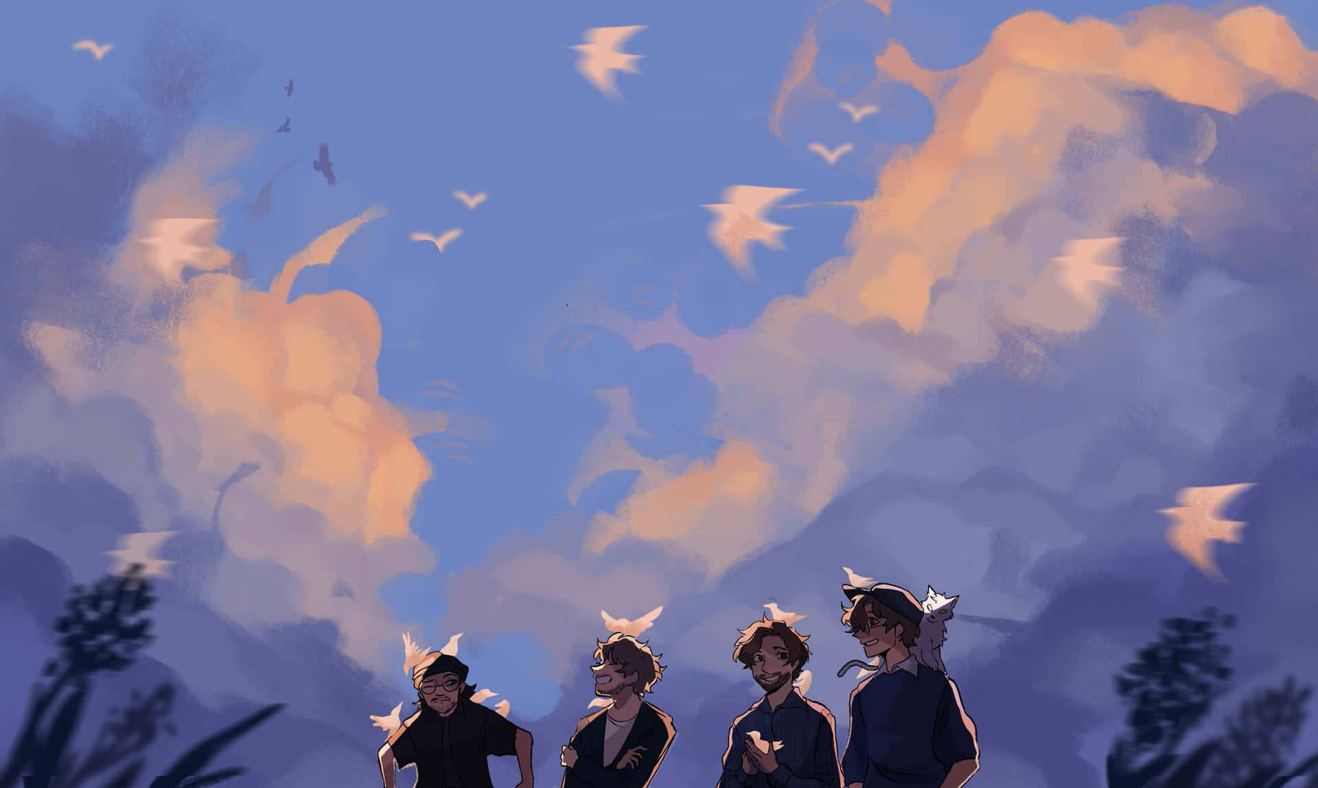 Sunset Digitally Painted Dream Smp Computer Background Wallpaper